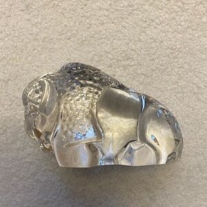 Crystal Buffalo Sculptural Paperweight - Clear
